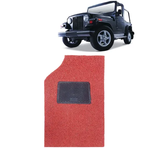 Image of Kingsway Noodle Car Floor Mats for Mahindra Thar Red So5