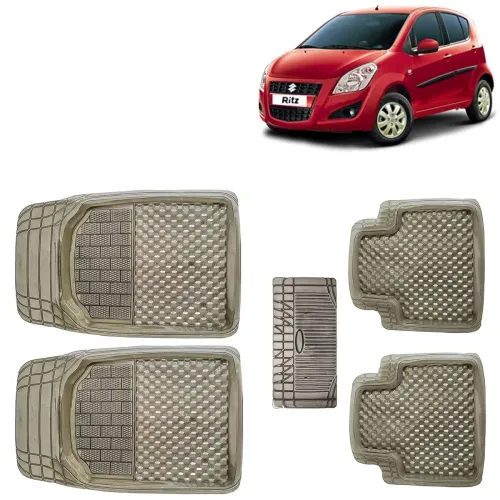 Image of KINGSWAY 3G PVC Rubber Car Foot Mats for Maruti Suzuki Ritz 2009-15