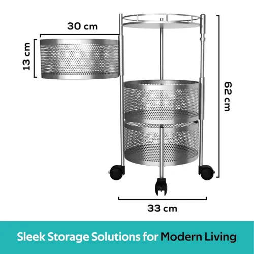 Image of Kitchenstory Storage Rack | 360° Revolving Vegetable Kitchen Rack |