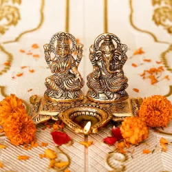 Klassic Ganesha & Laxmi Idol Oil Lamp Diya