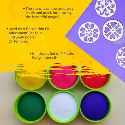 Klassic Plastic Rangoli Stencils with 4 Different Design