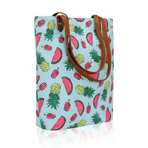 Image of KLEIO Women's Peach Canvas Tote Bag