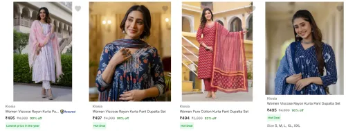 Image of Klosia Women's Ethnic Sets upto 90% Discount