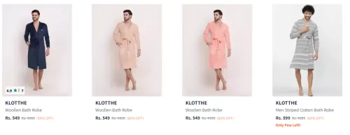 Image of KLOTTHE Self Design Woollen Bath Robe Starting At ₹549