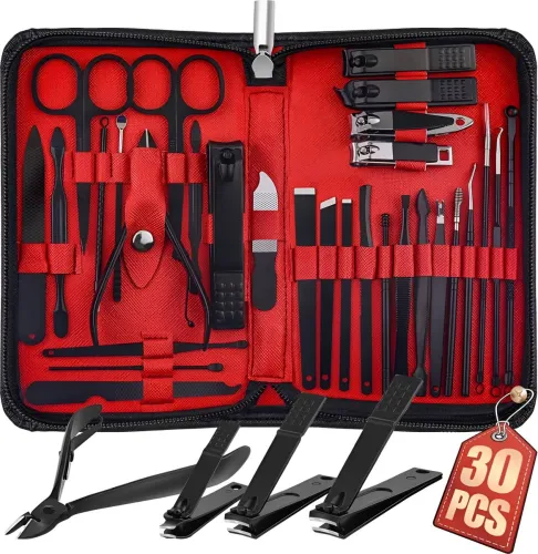 Image of Koccido Professional-30 Piece Stainless Steel Nail Manicure Kit