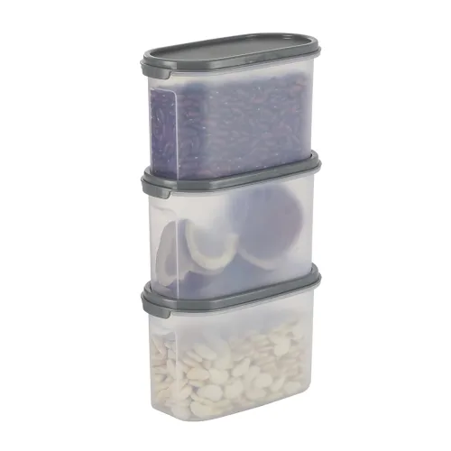 Image of KOLORR Oval 1100ml Modular Plastic Containers Set 3