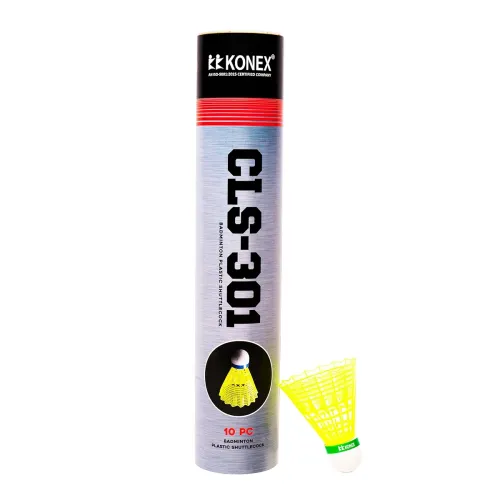Image of Konex Plastic Shuttlecock | Stable Flight & Fast Recovery (Yellow, Pack of 10)