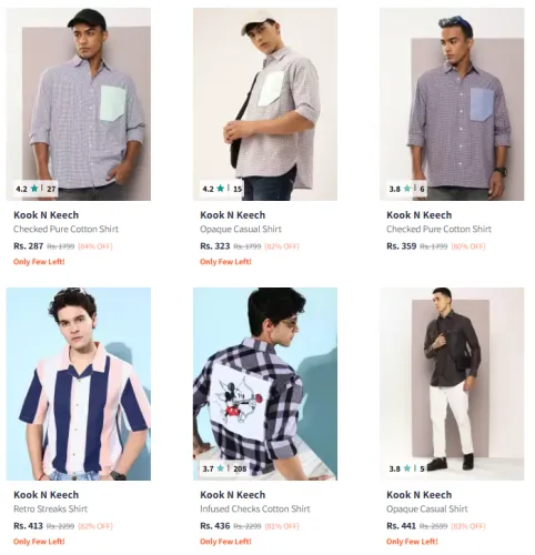 Image of Kook N Keech Brand Men's Shirts @ Minimum 80% Discount