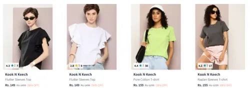 Image of Kook N Keech Flutter Sleeves Top up to 90% Discount