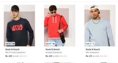 Image of Kook N Keech Men's Sweetshirts Minimum 80% Discount