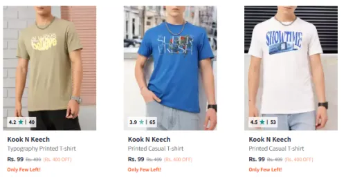 Image of Kook N Keech Men's Tshirt Starting @ ₹99