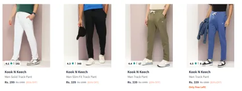 Image of Kook N Keech Men Solid Track Pant Starting At @₹299