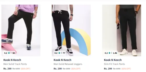 Image of Kook N Keech Men's Track Pants at minimum 80% Discount