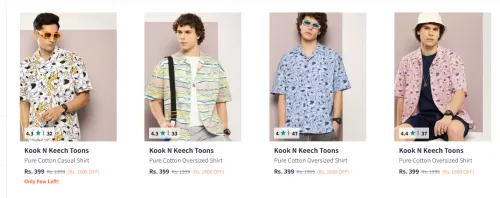 Image of Kook N Keech Men's Casual & Oversized Shirt at ₹399