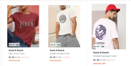 Image of Kook N Keech Men's T-shirt Starting at just ₹99