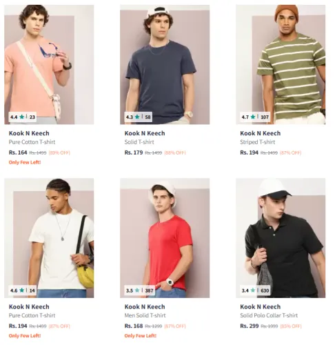 Image of Kook N Keech Brand Men's T-shirts @ Minimum 80% Discount