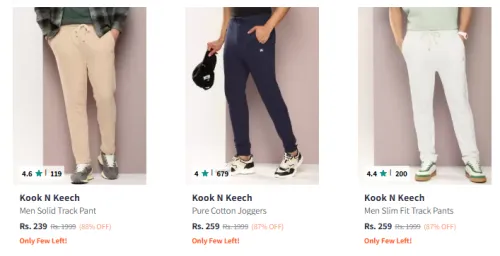 Image of Kook N Keech MenTrackpants Starting @ ₹239