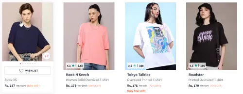 Image of Kook N Keech Oversized Pure Cotton T-shirt Starting At @₹167
