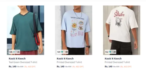 Image of Kook N Keech OverSized T-shirts Starting at ₹149