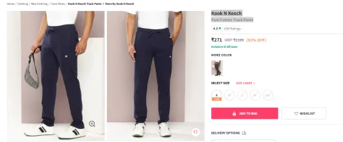 Image of Kook N Keech Pure Cotton Track Pants