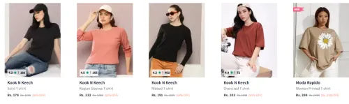 Image of Kook N Keech Solid T-shirt Starting At @₹179