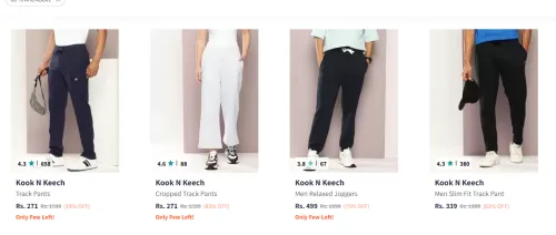 Image of Kook N keech Unisex Track Pants & Joggers Starting at just ₹271