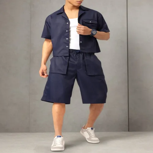 Image of Kook N Keech Utility Shirt with Cargo Shorts Co-ords