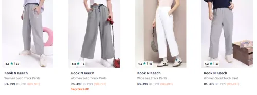 Image of Kook N Keech Women Fashion Trackpants Starting @ ₹399