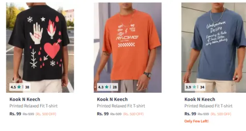 Image of Kook N Ketch Men Tshirt Starting @ ₹99