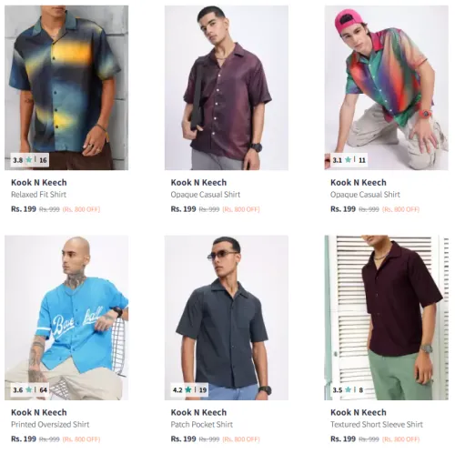 Image of Kook N Keech Brand Men's Shirt @ Flat ₹199