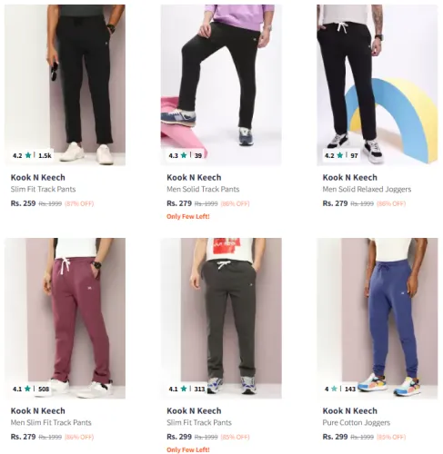 Image of Kook N Keech Brand Men's Track Pants @ Minimum 80% Discount
