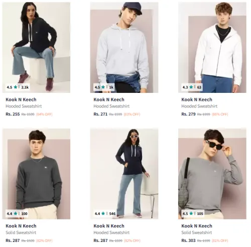 Image of Kook N Keech Brand Sweatshirts @ Minimum 80% Discount