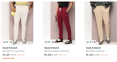 Image of Kook N Keech Brand Track Pants @ Up to 88% Discount