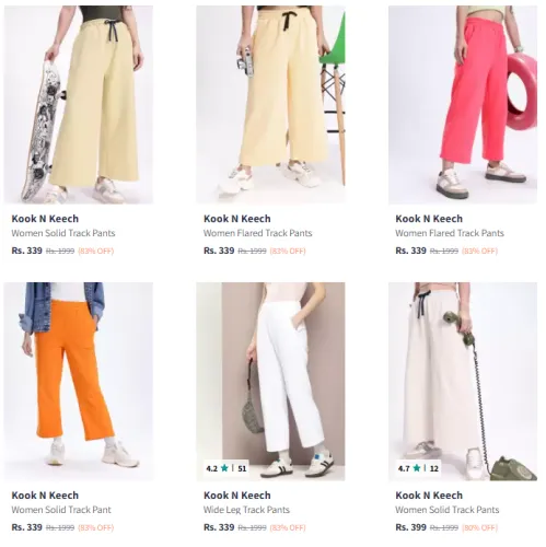 Image of Kook N Keech Brand Women's Track Pants @ Minimum 80% Discount