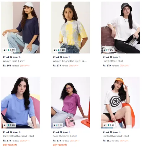 Image of Kook N Keech Brand Women's Tshirts @ Minimum 80% Discount