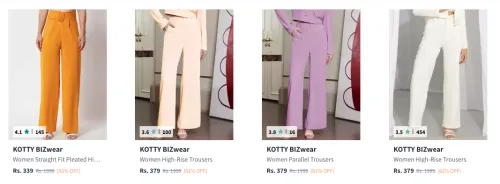 Image of KOTTY BIZwear Women's Trousers at minimum 81% Discount