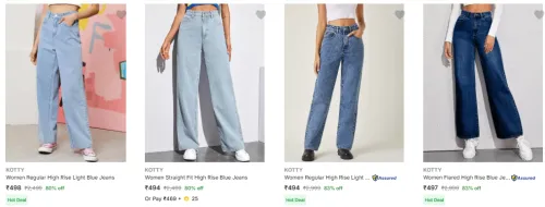 Image of KOTTY Women's Jeans at minimum 70% Discount