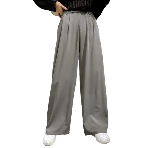 Image of KOTTY Women's Cotton Blend Straight Fit Solid Trousers