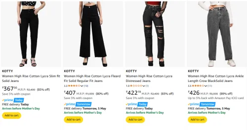 Image of KOTTY Women's Jeans at minimum 76% Discount 
