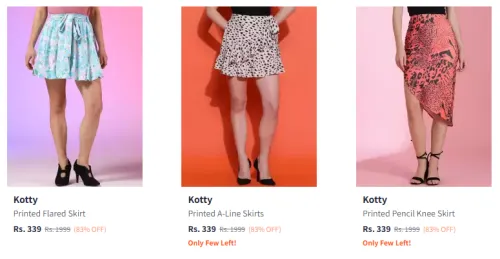 Image of Kotty Women's Skirt at Minimum 80% Discount
