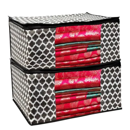 Image of Kozdiko Non Woven Pan Print Wardrobe Organizer 2 Pack