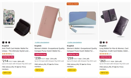 Image of Kraptick Women's Wallet Starting @ ₹149
