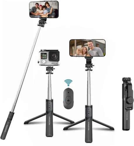 Image of Kratos Bluetooth Selfie Stick Tripod with Remote