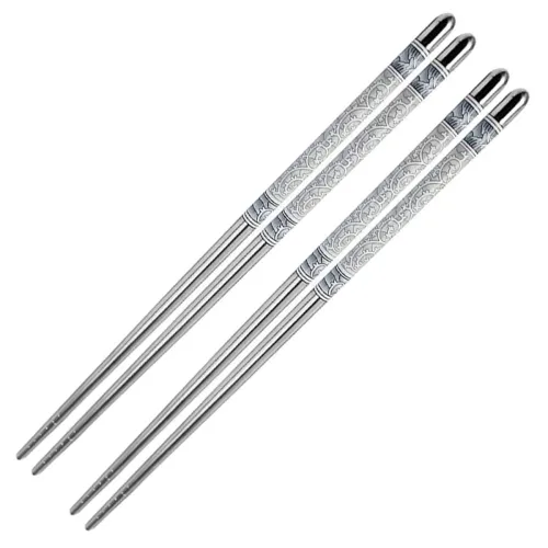 Image of Krizkey 1 Pair Metal Stainless Steel Chopsticks