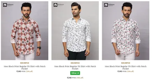 Image of KRUMPER Men Print Regular Fit Shirt Starting At ₹240