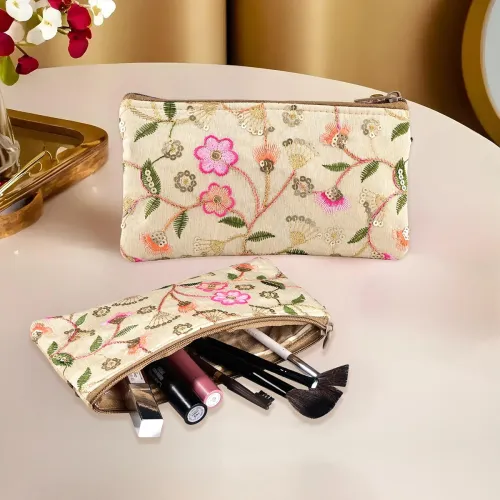 Image of Kuber Industries 2 Pcs Polyester Traditional Hand Purse