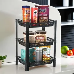 Kuber Industries 3‑Layer Multipurpose Kitchen Organizer/Storage Rack