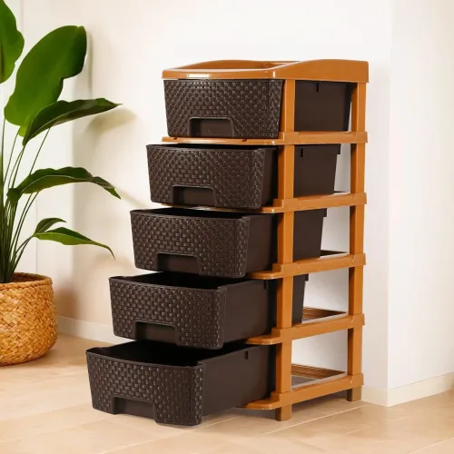 Image of Kuber Industries 5-Layer & 48 Ltr Plastic Drawer Storage Organiser