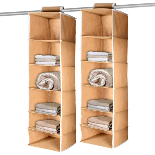Image of Kuber Industries 6 Shelf Closet Organizer (Pack of 2)