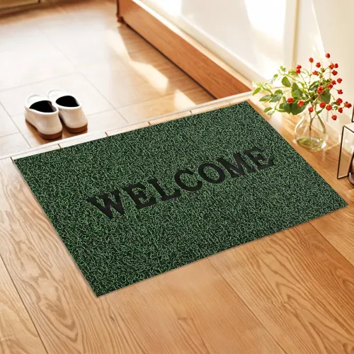 Image of Kuber Industries Anti-Slip Welcome Print Grass Door Mats for Home|